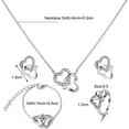 thumbnail image 6 of Jiaroswwei 4Pcs/Set Necklace Earrings Ring Bracelet Hollow Out Heart Pendant Jewelry Korean Style Simple Jewelry Set for Daily Wear, 6 of 8