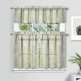 thumbnail image 2 of Antique Elegant Kitchen Curtains Set of 3 - Classic Vintage Paisley Tier Curtains with Valance, Decorative Semi-Sheer Rod Pocket Panels for Small Windows, 2 of 5