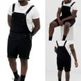 thumbnail image 2 of Juebong Men's Denim Overalls Shorts Loose Dungaree Black Jumpsuits Overall for Men Summer Casual Jeans Romper Bib Overalls, XX-Large, Black, 2 of 6