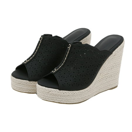 

Utoimkio Flip Flops for Women Size 8 Women Casual Open Toe Wedge Heel Comfy Sandals Beach Casual Shoes