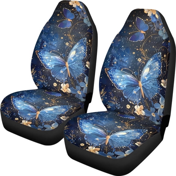 XYZCANDO Butterfly Seat Covers Polyester Fabric Easy Install Car Front Seat Covers car Front Seats Interior, Anti-Slip Waterproof Auto Vehicle