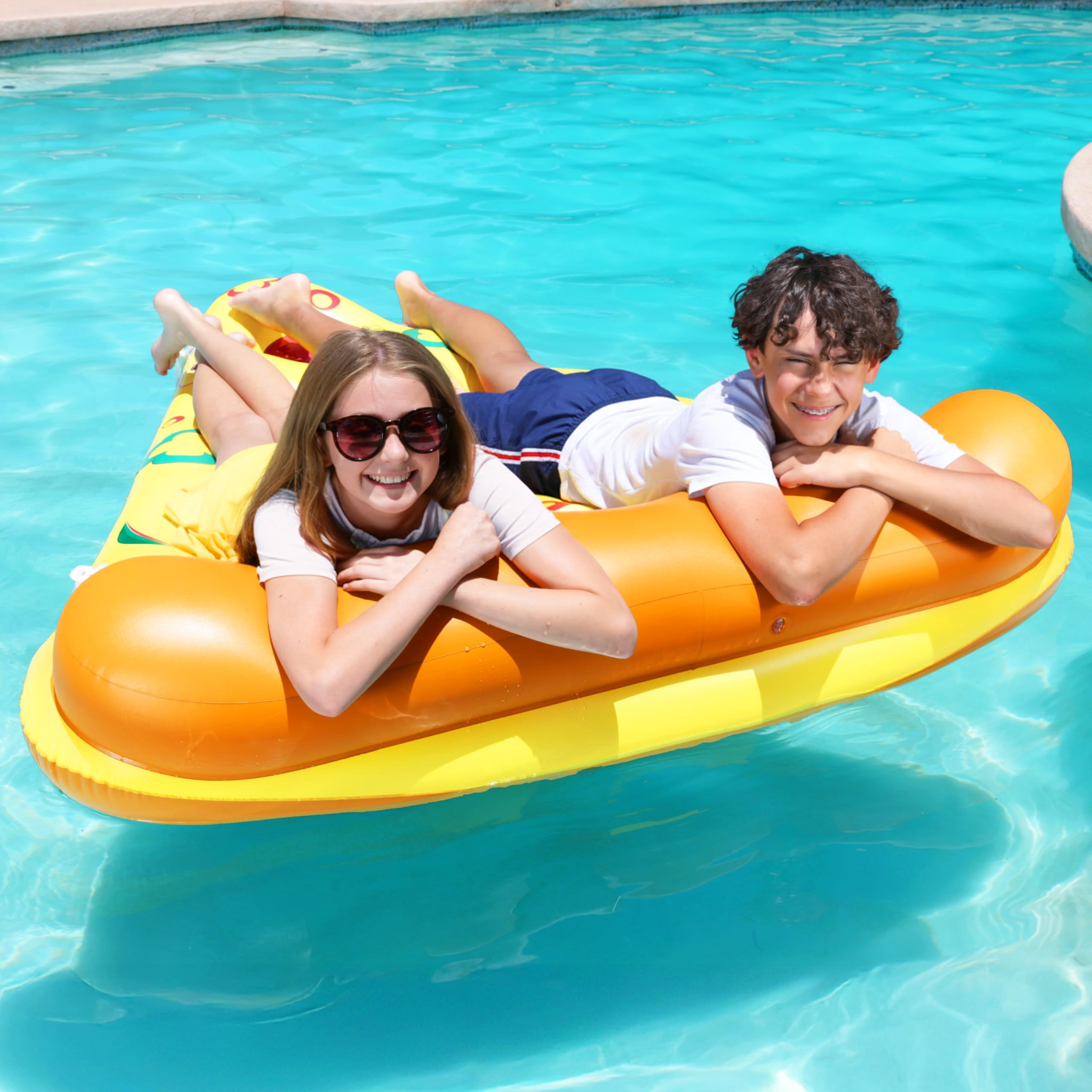 Joyfy Giant Inflatable Pizza Slice Pool Float, Floating Island, Fun Pool Floaties, Summer Pool Raft Lounge for Adults(1 Pack)