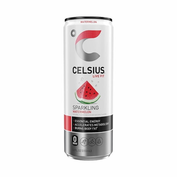 Pack of 12, Celsius Sparkling Watermelon Energy Drink, 12 fl oz