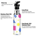 thumbnail image 3 of Yayeee 20oz Insulated Water Bottle Double Wall Stainless Steel with Flip Straw Lid, Yellow Retro Round, 3 of 7