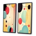 thumbnail image 3 of Designart "Blue Pink Retro Circles Geometric Nostalgia" Modern Geometric Framed Wall Art Set Of 2 - Modern Turquoise Framed Canvas Set For Living Room Decor, 3 of 6