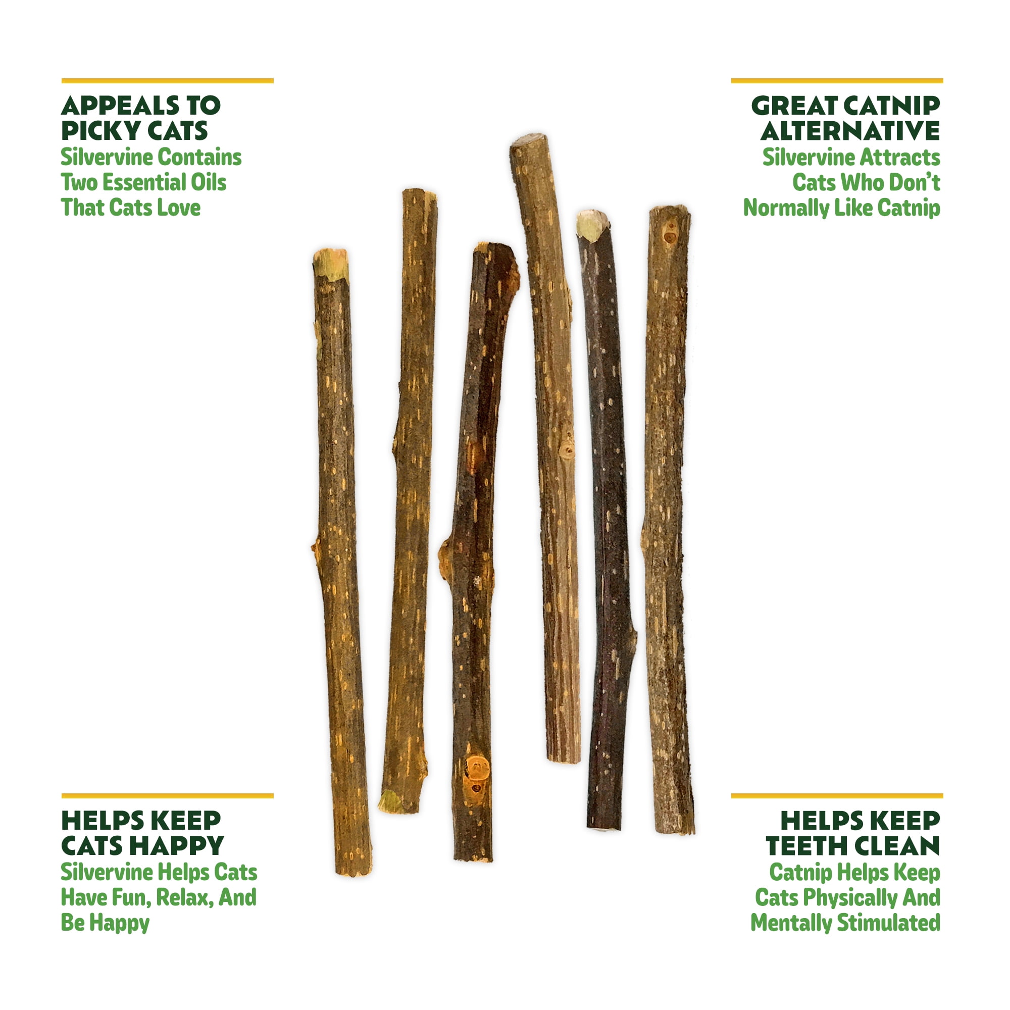 Kitty Ka Zoom Silvervine Catnip Sticks for Cats 5 Count