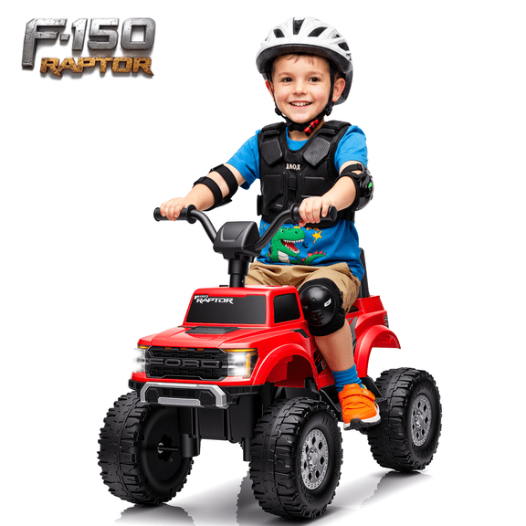 Ford F150 Raptor 12V Ride On Car for Kids, Battery Powered Ride On Toys w/Big Wheels, LED Lights, Toddlers Electric Car for Ages 2-5