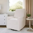 thumbnail image 2 of CorLiving Jasmine Plush White Boucle Fabric Swivel Manual Recliner Chair, 2 of 10