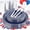Blue and Silver, variant on 150-Piece Clear Plastic Tableware Set with Silver Trim – Dinner and Dessert Plates, Forks, Knives, Spoons, Cups for Weddings and Parties