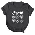 thumbnail image 4 of Fvwitlyh Chemise Cœur Femme Décontractée Imprimé Tournesol Manches Courtes Col Rond T-Shirt Ample Blouse Hauts Gris Foncé,m, 4 of 5