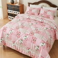 thumbnail image 4 of Evenhug Comforter 2-Piece Twin Pink Patchwork Floral Comforter Set With Pillowcase, 4 of 9