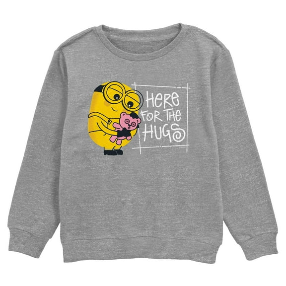 Boy's Despicable Me Bob the Minion Here for the Hugs  Sweatshirt