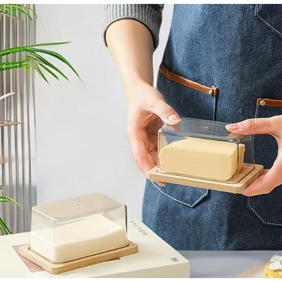Organizador Mantequilla Acrílico Madera Refrigerador
