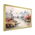 thumbnail image 2 of Designart "Tranquil Chinese Landscape in Orange Serenity II" Landscapes Framed Wall Art Decor - Traditional White China Bedroom Framed Canvas Wall Art, 2 of 6
