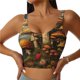 thumbnail image 1 of Balery Vintage Cloud Mushroom Sujetadores deportivos con espalda cruzada para mujer, acolchados, sin costuras, de alto impacto, ideales para yoga, gimnasio, entrenamiento y fitness.-X-Large, 1 of 8