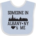 thumbnail image 3 of Inktastic Albany New York Skyline Someone Loves Me Boys or Girls Baby Bib, 3 of 4