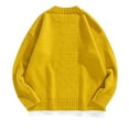 thumbnail image 2 of COSFO Solid Men Sweaters Casual Long Sleeve Yellow Knit Crew Neck Sweaters Drop Shoulder Mens Pullover Sweater, 2 of 7