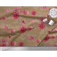 thumbnail image 2 of Soimoi Rayon Crepe Fabric Leaves & Aster Floral Print Fabric by the Yard 46 Inch Wide, 2 of 3