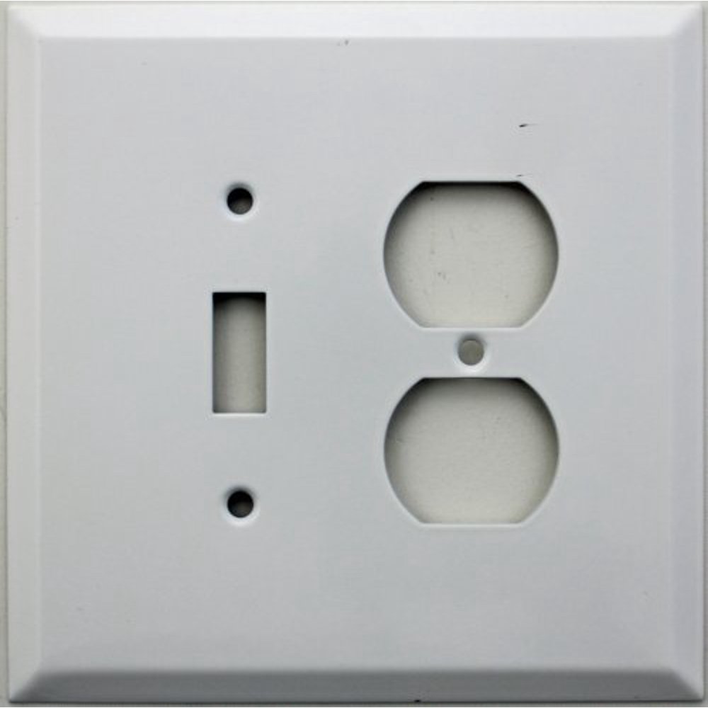 Over Sized Jumbo Smooth White 2 Gang Wall Plate 1 Toggle 1 Duplex