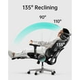 thumbnail image 5 of Hbada Ergonomic Office Chair with 3D Adjustable Armrests, Adjustable Lumbar Support High Back for Computer Chair, Big and Tall Mesh Office Chair, Home Office Desk Chairs, Black, 5 of 7