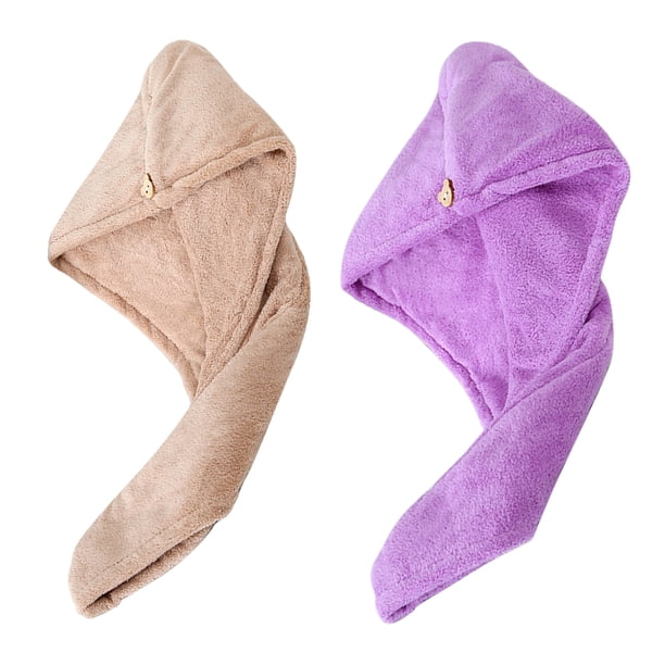 Paquete de 2 toallas para el cabello, turbante de microfibra de secado rápido, súper absorbente, toalla de microfibra para el cabello