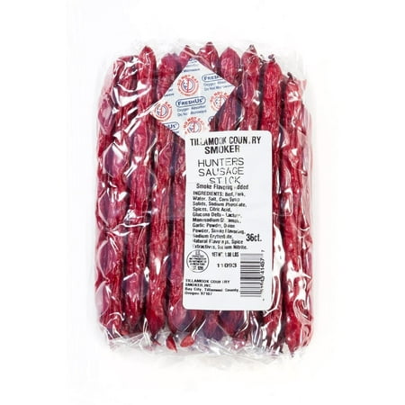 Country Smoker - Hunters Sausage Stick 36 ct Bulk 1 lbs Beef & Pork Stick Meat Snack Camping Hiking (Best Sausage Stuffer For Snack Sticks)