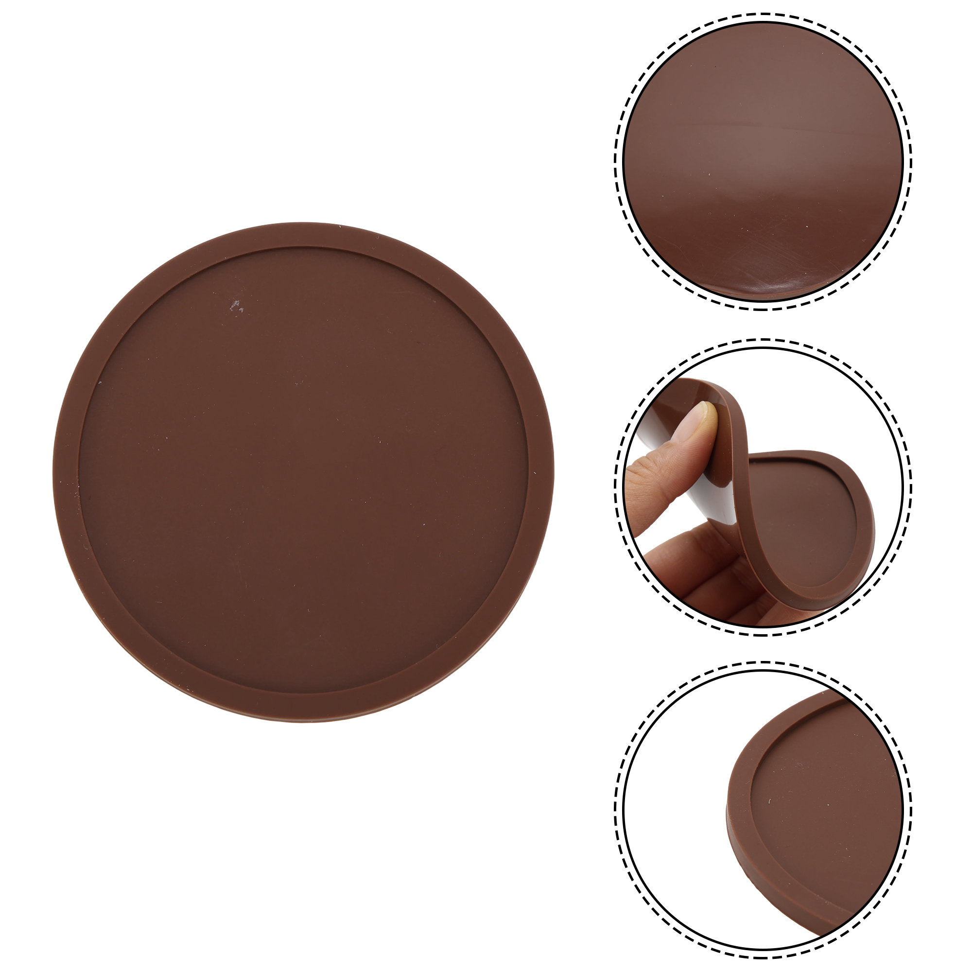 Unique Bargains Water Repellent Heat Insulating Drink Coaster Set Coffee Color