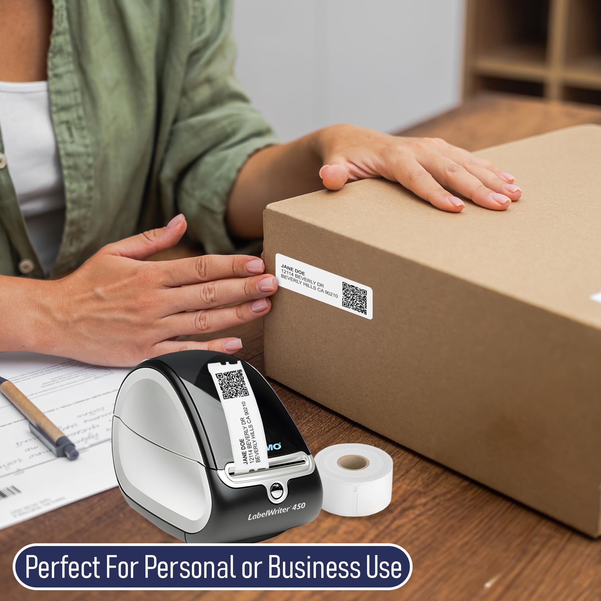 Dasher Products Address Labels Compatible with Dymo 30252  1-1/8" x 3-1/2", 12 rolls of 350 Labels, Self-Adhesive for Shipping, Barcode, UPC, Compatible with LabelWriter 4XL, 450, 450 Turbo, & More