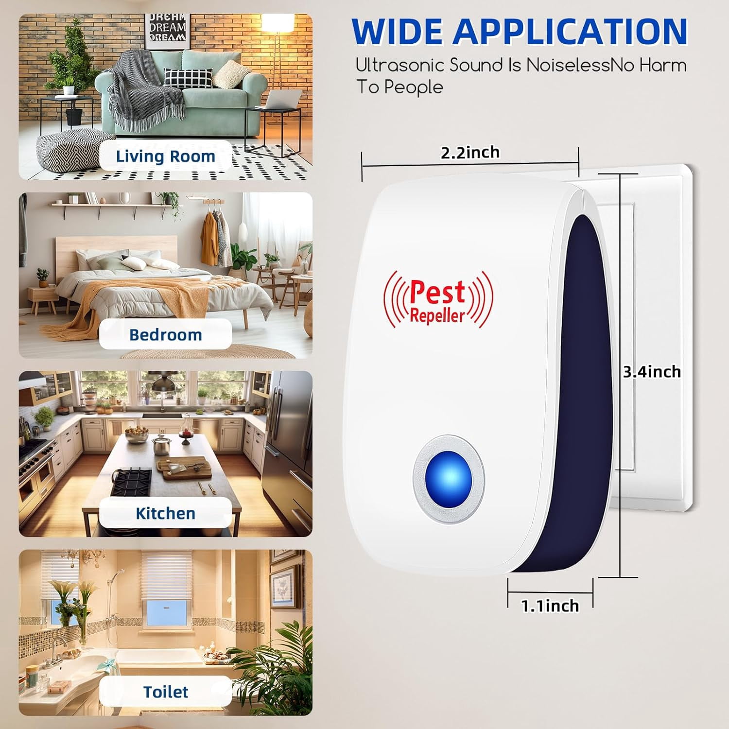2Z Electric Ultrasonic  Mosquito Killer, Electronic Pest Repeller, Household Mouse, Fly and Bug Traps