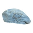 thumbnail image 2 of Denim Hat casco Mujeres para francés Capítulo Causer Pintor para vacaciones de viaje Azul claro, 2 of 8
