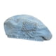 thumbnail image 2 of Denim Hat casco Mujeres gorro francesa para viajes de compras Vacaciones Azul claro, 2 of 8