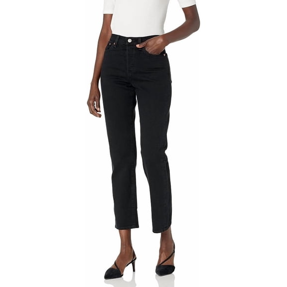 Levi's Women's Premium Wedgie Straight Jeans, Black Sprout, Size 32