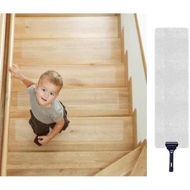 Tiras Antideslizantes Para Escaleras Tiras Antideslizantes Para Escaleras Transparentes 10 Cm X 60 Cm Paquete De 15