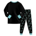 thumbnail image 4 of Hessimy Toddler Boys Girls Spring Summer Crewneck Long Sleeve Ocean cartoon Print Sweatshirt & Pants Cute Set（Black，3-4 Years）, 4 of 6