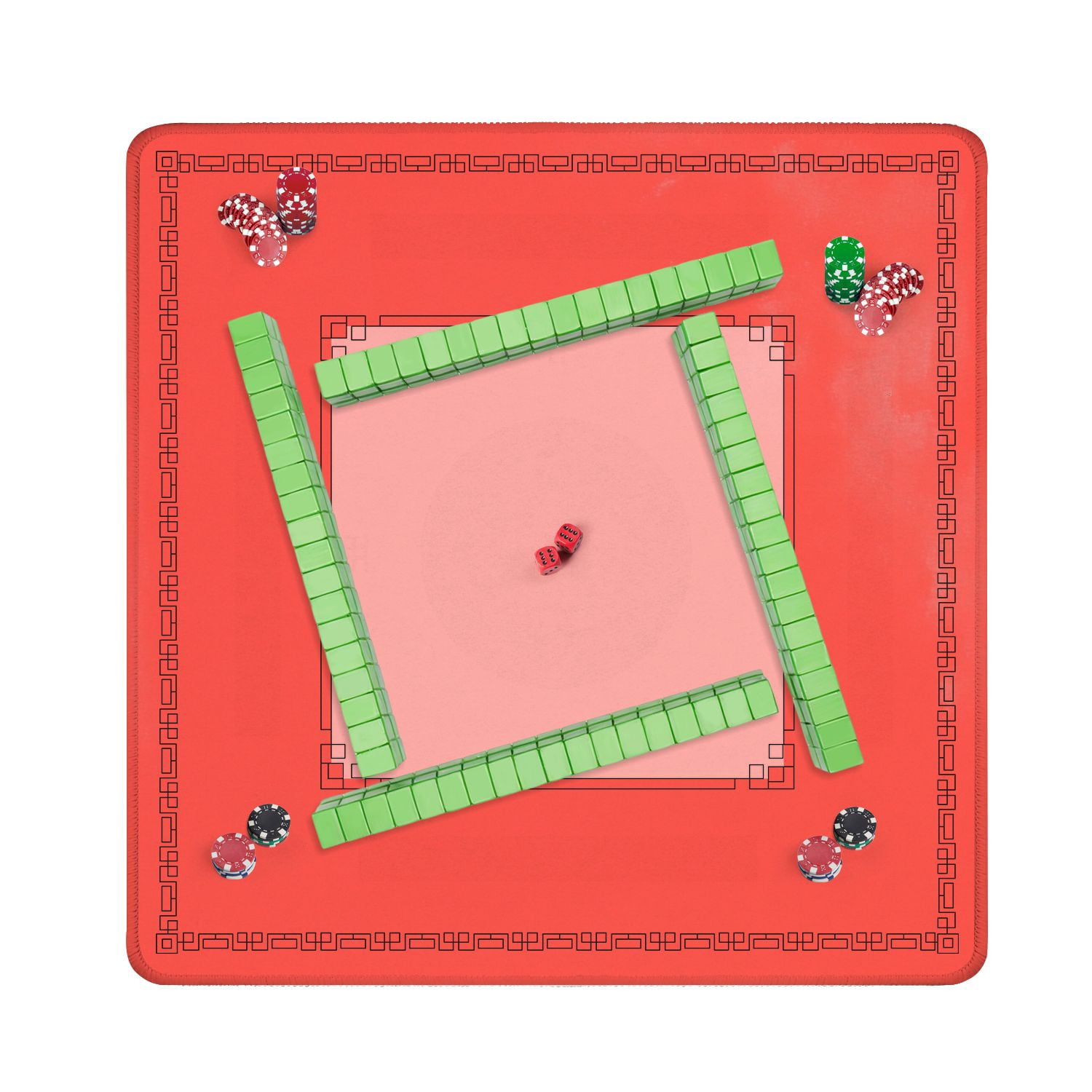Mahjong Mat 31.5" x 31.5" Coral Peach Grunge Paper Concrete Wall Abstract Ombre Orange Non-Slip Noise Reduction American Mahjong Tiles Table Cover for Dominoes Poker Card Board Games Gift