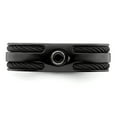 thumbnail image 6 of Edward Mirell Black Ti Double Cable and Black Spinel with Sterling Silver Bezel 7mm Band EMR232, 6 of 7