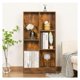 thumbnail image 3 of HOWEN 5 Cube Mid-Century Modern Brown Wood Bookcase, 3 Tier Storage Organizer Shelf, Rustic Display Cabinet for Bedroom, Living Room, Office, 3 of 5