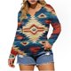 thumbnail image 3 of TaTaai Retro Printed T-Shirt Soft Loose Women's Fashion Casual Western Print Round Neck Long Sleeve Button Detail Spring Daily Versatile Top Gift, 3 of 5