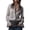 Gray, variant on Staron Women's Casual Blouse Short Sleeve Zip Front Shirt with Flounce Cuffs Loose Fit Round Neck Solid Color Top, Red XL