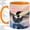 Orange, variant on Watercolor Common Loon Coffee Mug, Lake Bird Mug, Morning Coffee Tea Cup for Cabin Office, Sunset Water Splash with Pine Forest, Wilderness Nature Decor Art, Birdwatchers Women Men