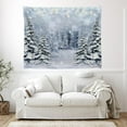 thumbnail image 3 of Christmas tree tapestry winter scene background fairyland snowflakes twinkling snow scene Christmas decoration party decoration-70x90inchwhite, 3 of 3
