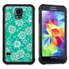 Maximum Protection Cell Phone Case / Cell Phone Cover with Cushioned Corners for Samsung Galaxy S5 - Green Flowers