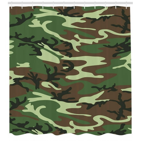 Camo Shower Curtain Classical American Commando Uniform Inspired