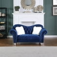 thumbnail image 4 of Morden Fort Luxury Classic America Chesterfield Tufted Camel Back Armchair Living Room Chair, Loveseat 2 PCS, Blue, 4 of 6