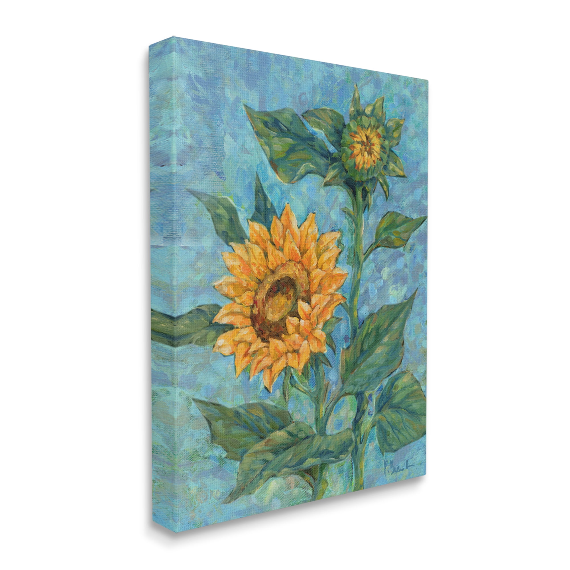 Stupell Industries Classic Style Sunflower Buds Botanical & Floral Painting Gallery Wrapped Canvas Art Print Wall Art, 30 x 40