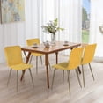 thumbnail image 2 of Set de 4 sillas de comedor HOMEMAKE FURNITURE amarillo patas doradas de metal Escandinavo Minimalista, 2 of 8