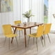thumbnail image 2 of Set de 4 sillas de comedor HOMEMAKE FURNITURE amarillo patas doradas de metal Escandinavo Minimalista, 2 of 8
