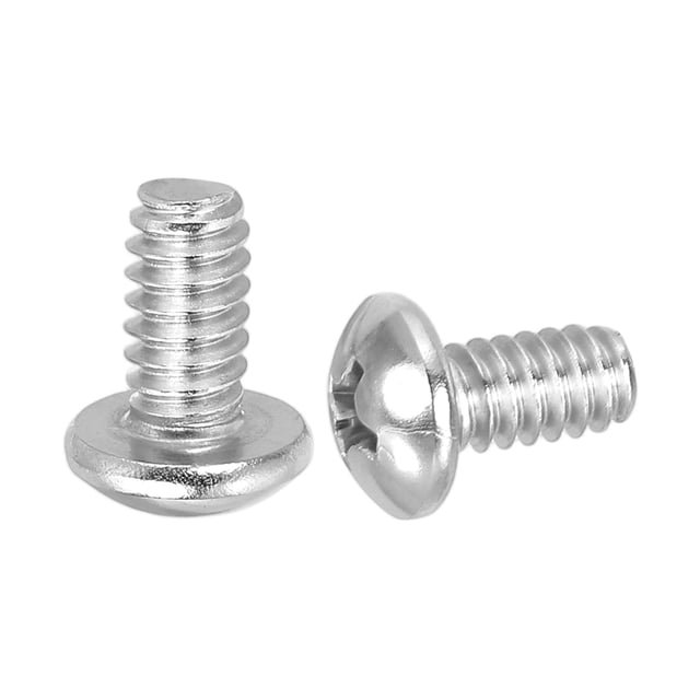 Uxcell Vis de Machine à Tête de Poêle, Vis Rondes en Acier Inoxydable 304 pour Armoire 100 10-24 x 3/8 Pouces