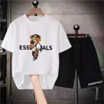 thumbnail image 2 of Shirts Shorts Suit Man Oversized Clothing Summer Tracksuit Casual Streetwear Korea Style Bear Cotton Mens T-Shirt Sets, 2 of 7