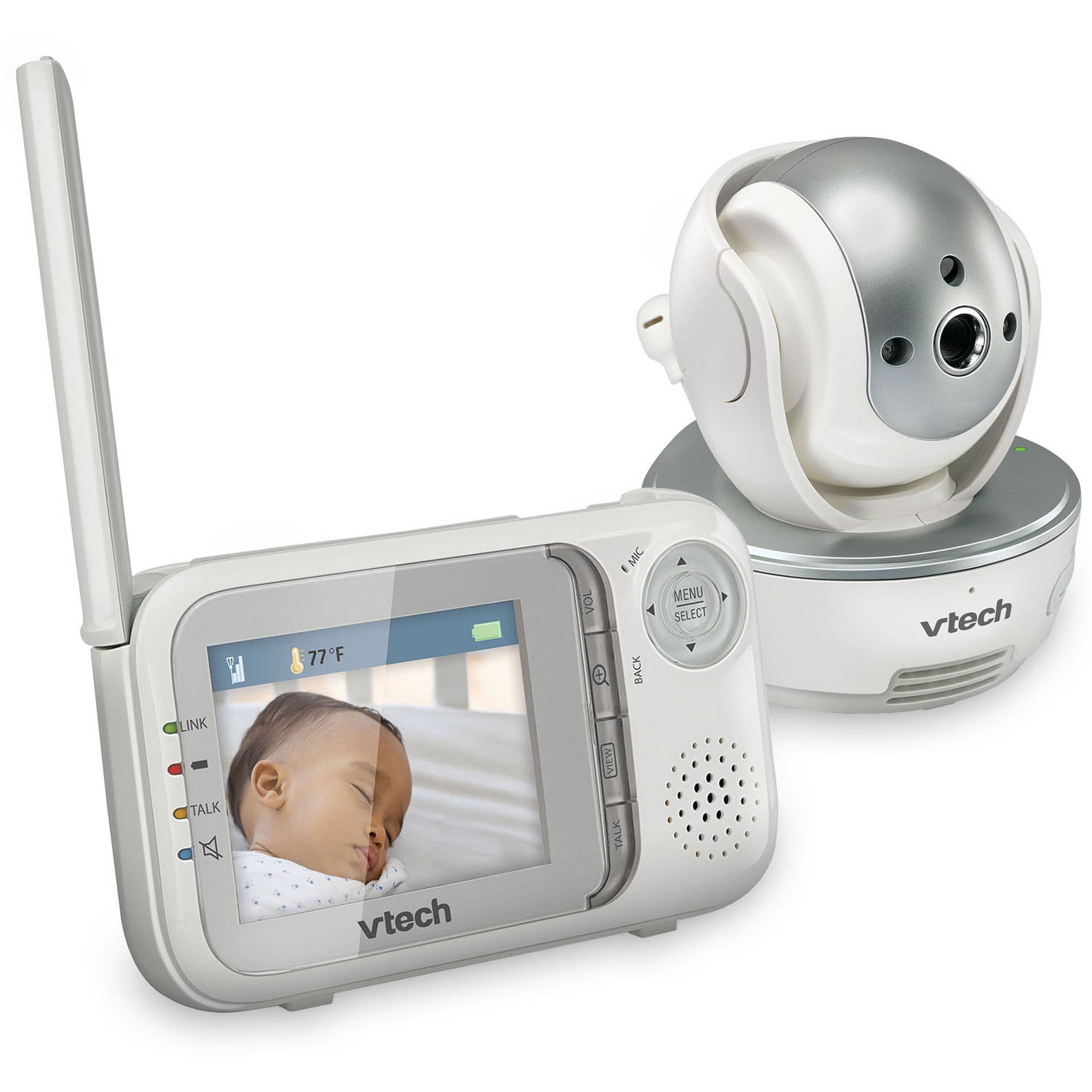 Vtech Vm333 Video Baby Monitor With Night Vision Pan Tilt Camera Two Way Audio Walmart Com Walmart Com